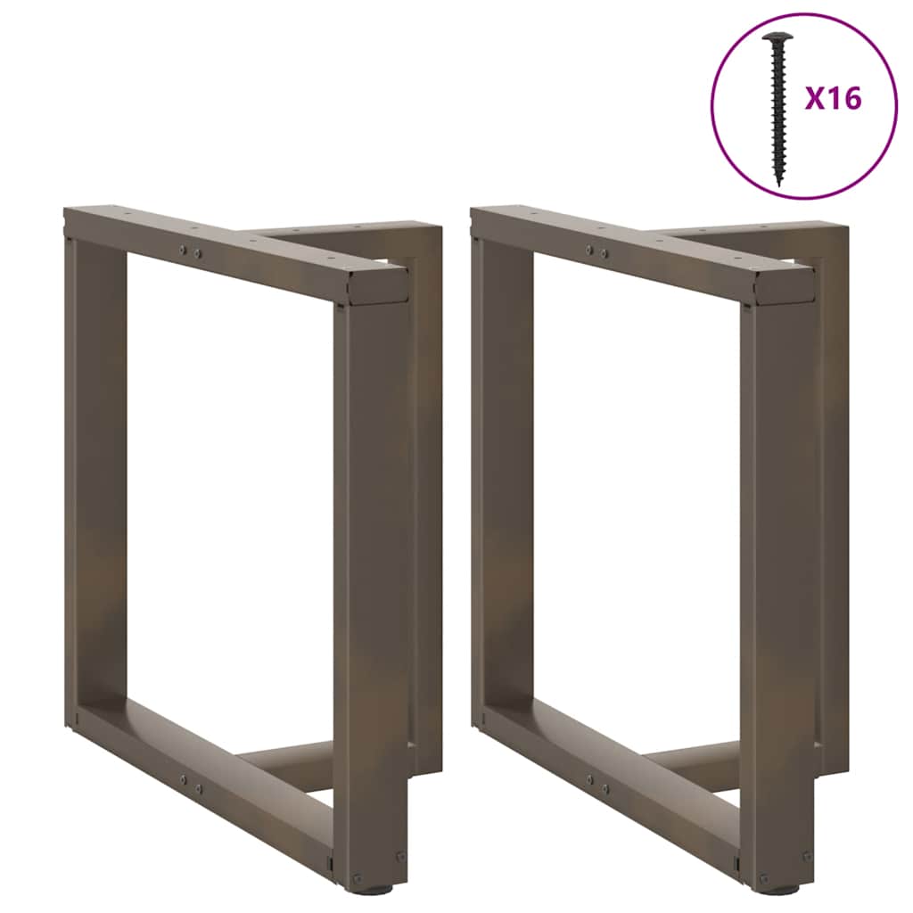 Esstischbeine T-Form 2 Stk. Naturstahl 70x35x(72-73) cm Stahl