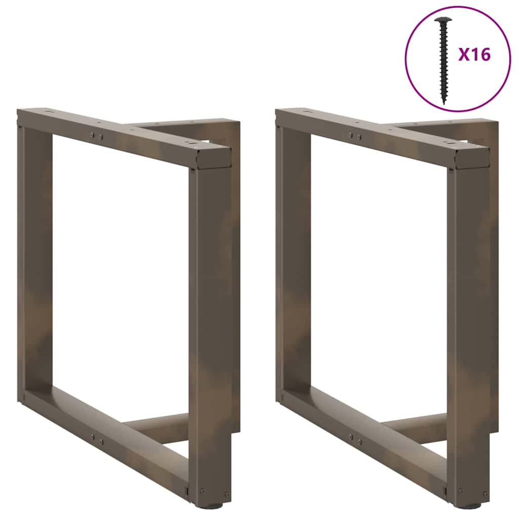 Esstischbeine T-Form 2 Stk. Naturstahl 100x35x(72-73) cm Stahl