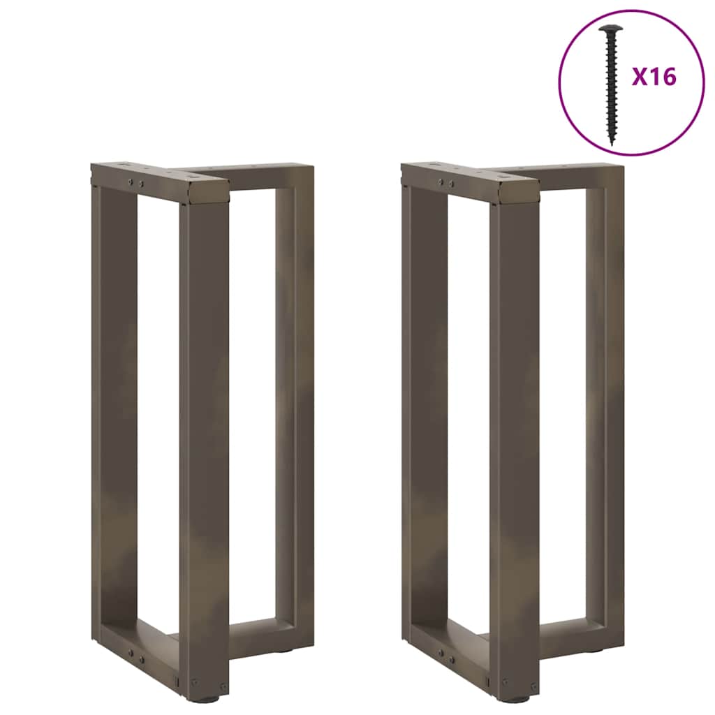 Bartischbeine T-Form 2 Stk. Naturstahl 40x35x(90-91) cm Stahl