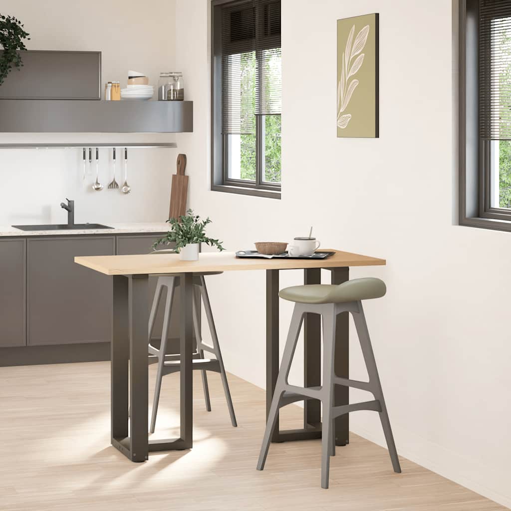 Bartischbeine T-Form 2 Stk. Naturstahl 50x35x(90-91) cm Stahl