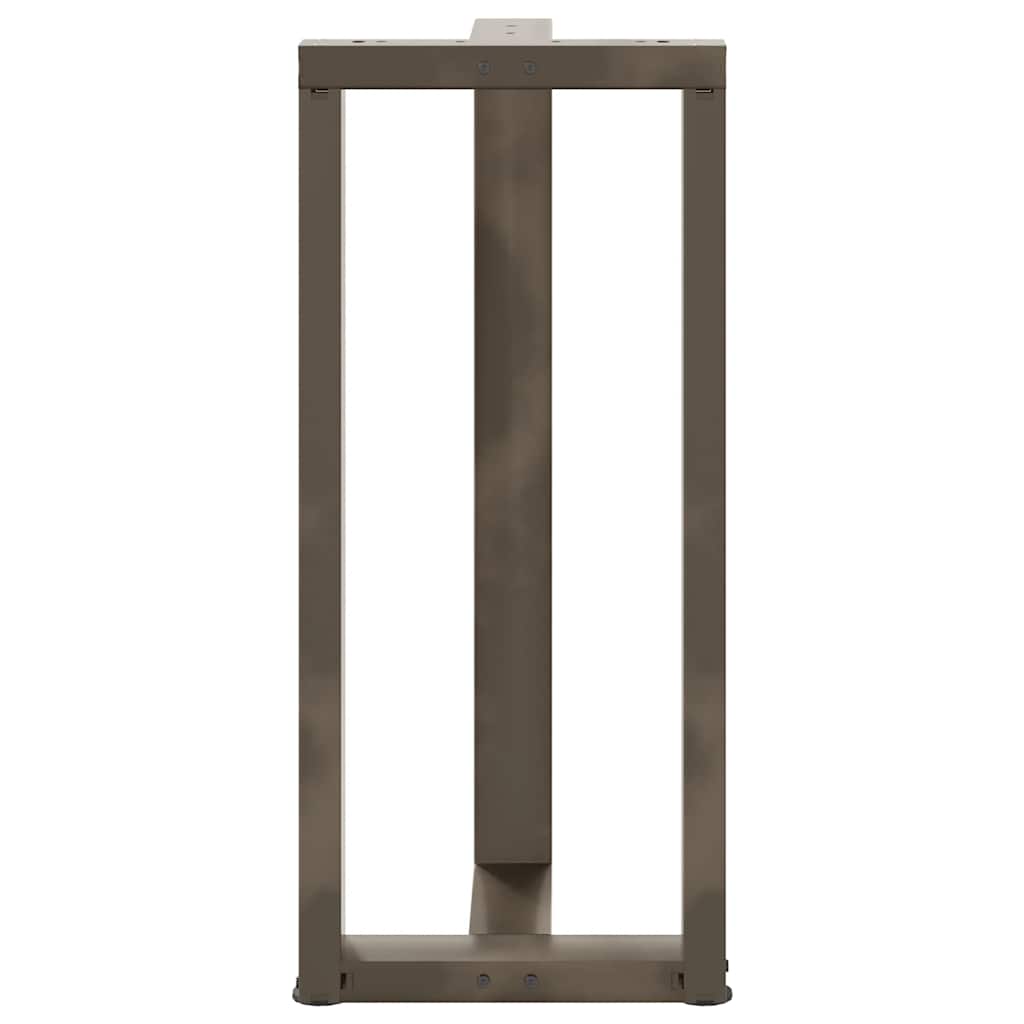 Bartischbeine T-Form 2 Stk. Naturstahl 50x35x(90-91) cm Stahl