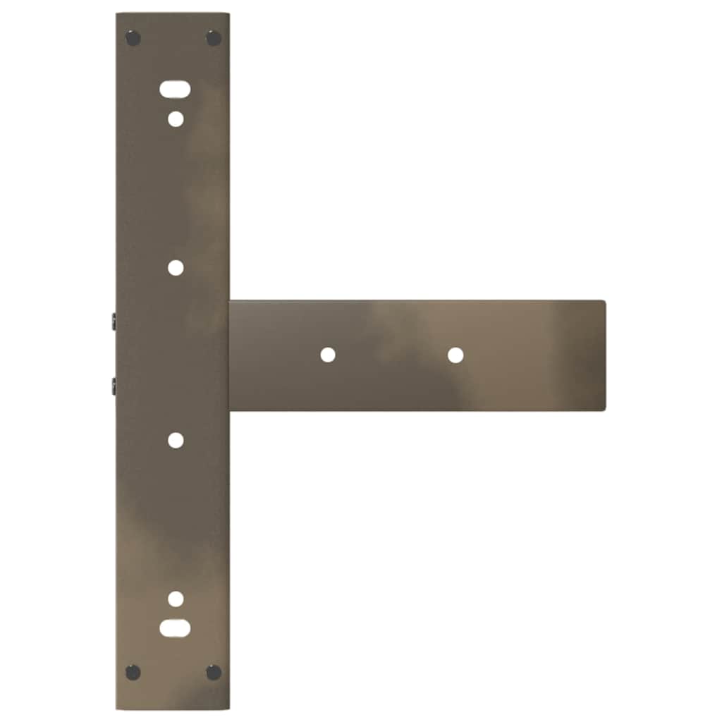 Bartischbeine T-Form 2 Stk. Naturstahl 50x35x(90-91) cm Stahl