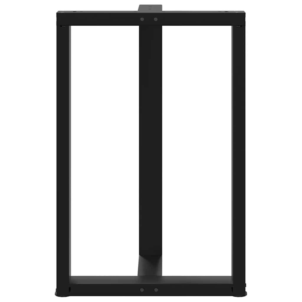 Bartischbeine T-Form 2 Stk. Schwarz 60x35x(90-91) cm Stahl