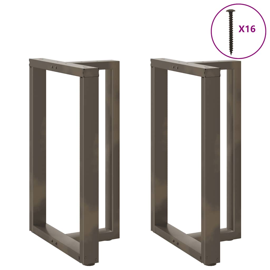 Bartischbeine T-Form 2 Stk. Naturstahl 60x35x(90-91) cm Stahl