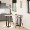 Bartischbeine T-Form 2 Stk. Naturstahl 60x35x(90-91) cm Stahl