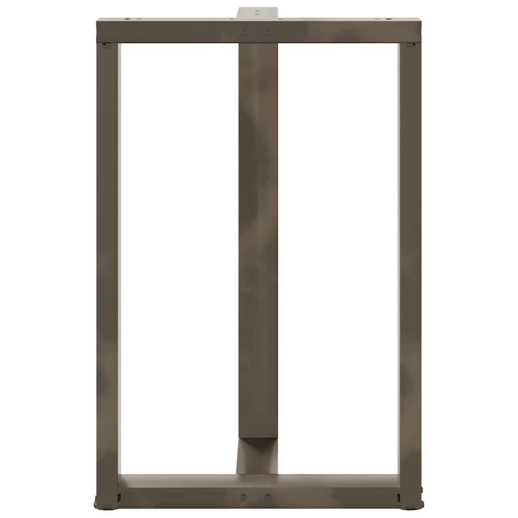 Bartischbeine T-Form 2 Stk. Naturstahl 60x35x(90-91) cm Stahl
