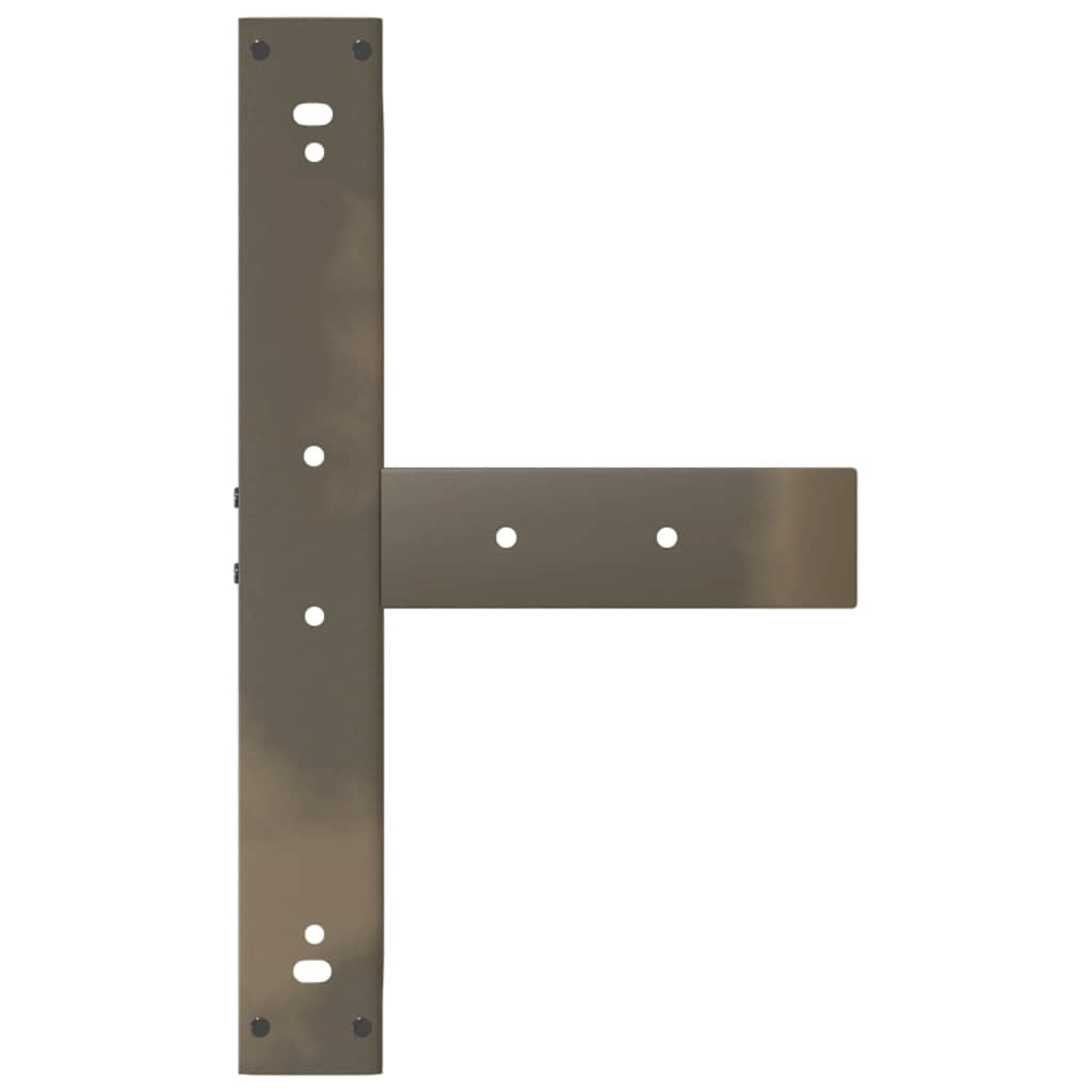 Bartischbeine T-Form 2 Stk. Naturstahl 60x35x(90-91) cm Stahl