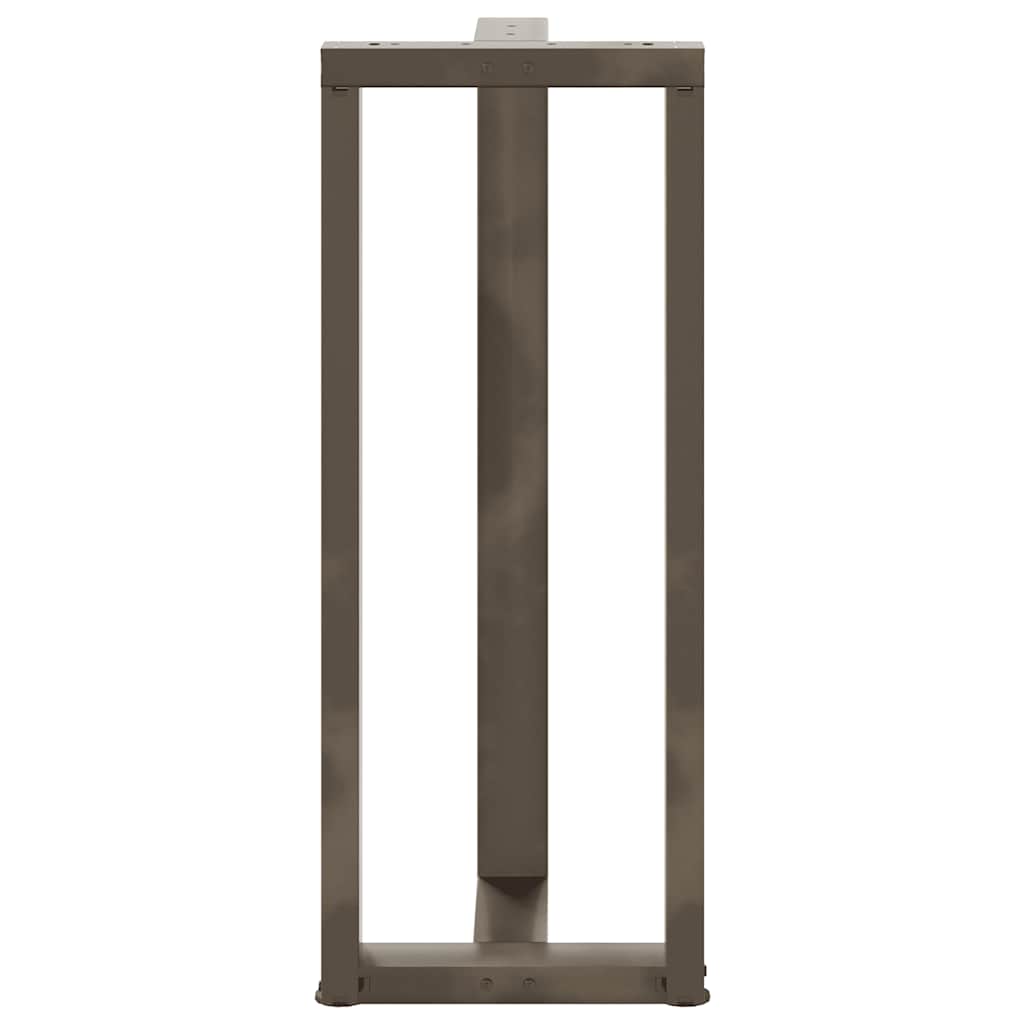 Bartischbeine T-Form 2 Stk. Naturstahl 40x35x(100-101) cm Stahl