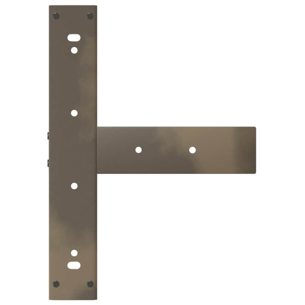 Bartischbeine T-Form 2 Stk. Naturstahl 40x35x(110-111) cm Stahl