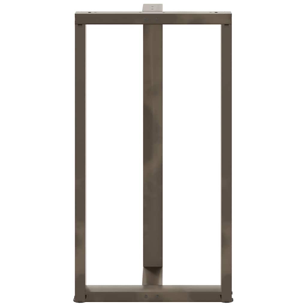 Bartischbeine T-Form 2 Stk. Naturstahl 60x35x(110-111) cm Stahl