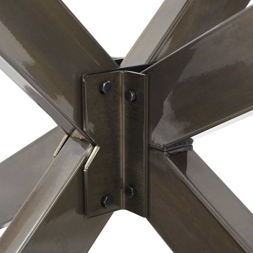 Esstischbein in Spinnenform Naturstahl 120x68x(72-73) cm Stahl