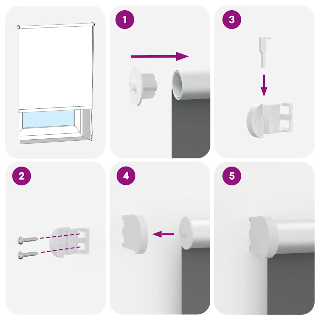 Verdunkelungsrollo Cremeweiß 160x150cm Stoffbreite 156,6cm