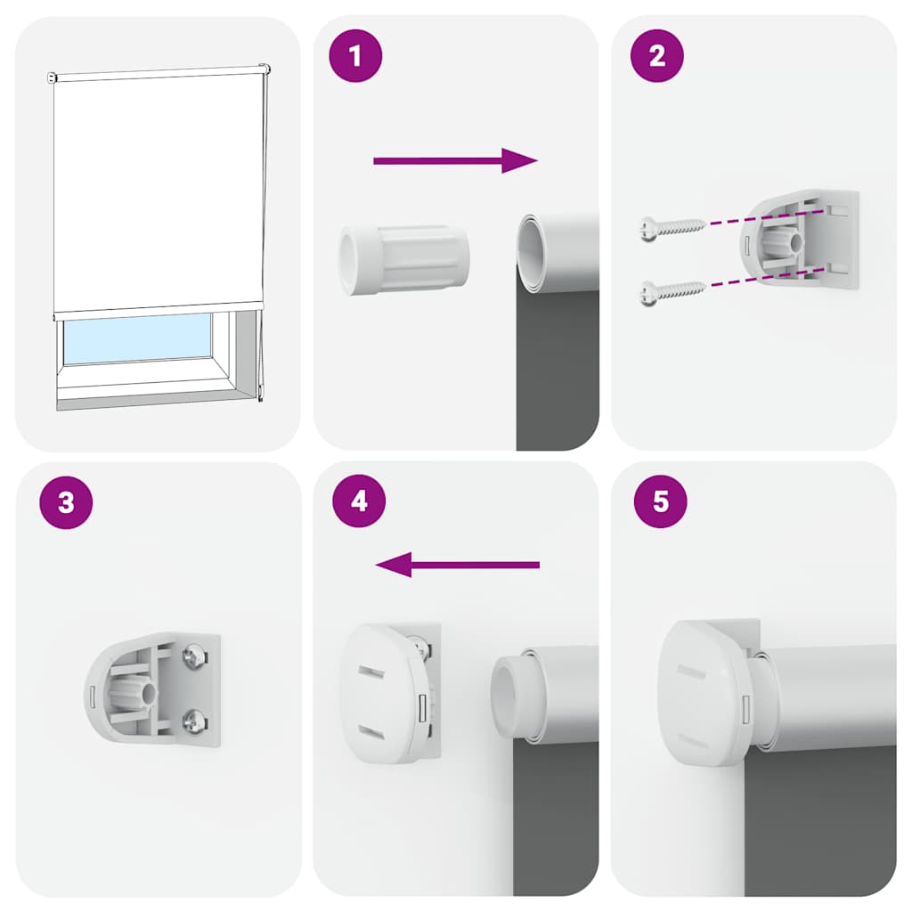 Verdunkelungsrollo Weiß 85x210cm Stoffbreite 80,7 cm Polyester