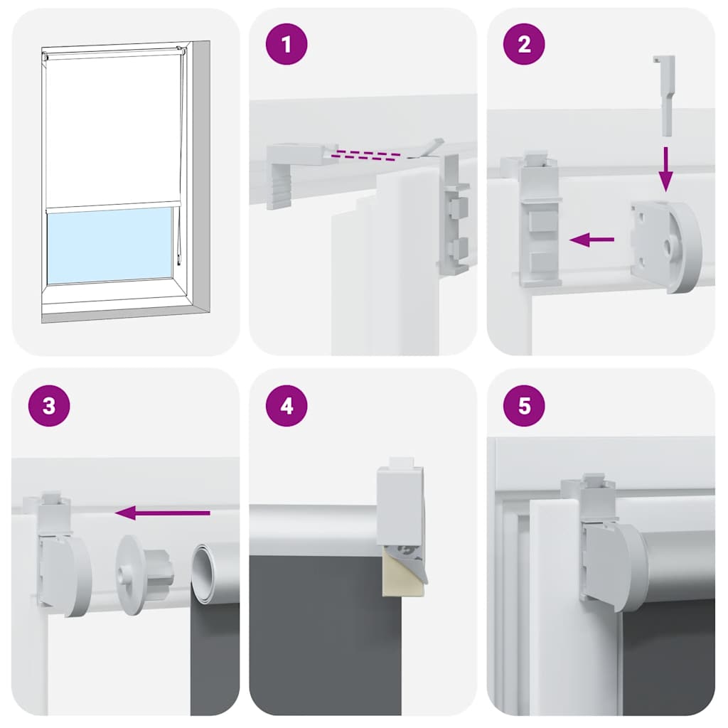 Verdunkelungsrollo Weiß 130x230cm Stoffbreite 126,6cm Polyester