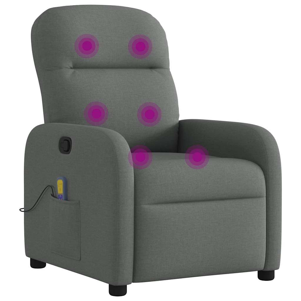 Massage-Relaxsessel, Stoff, Dunkelgrau
