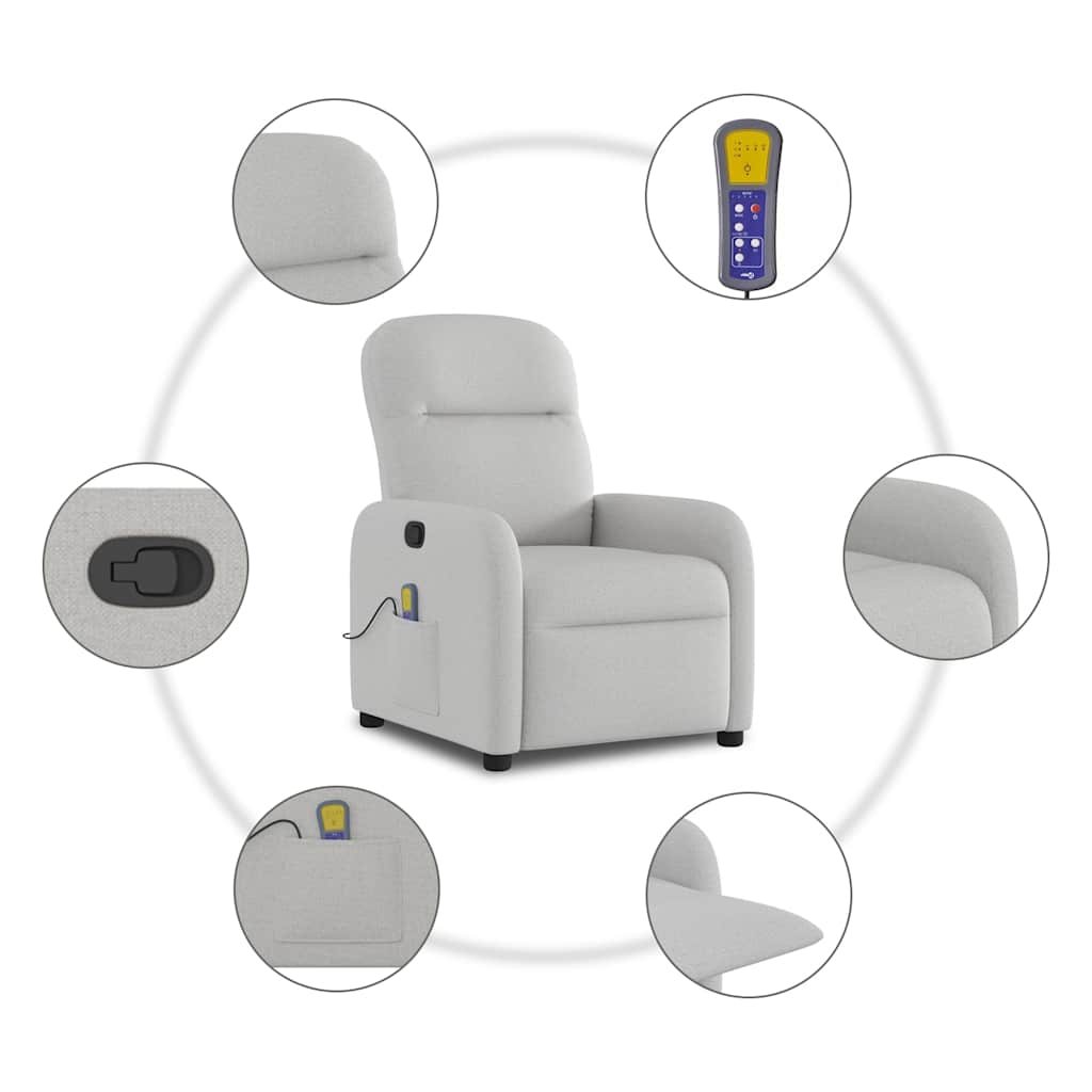 Massagesessel Wolkengrau Stoff