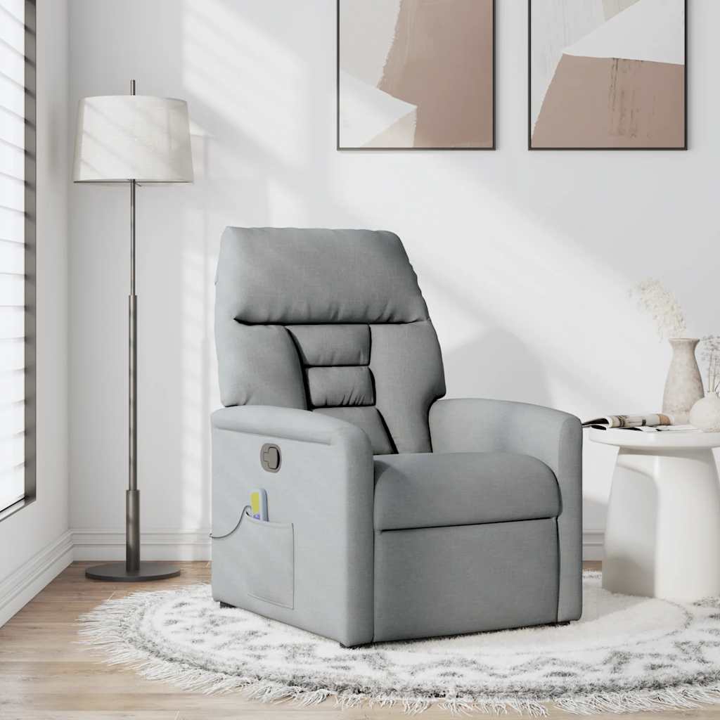 Massagesessel Hellgrau Stoff