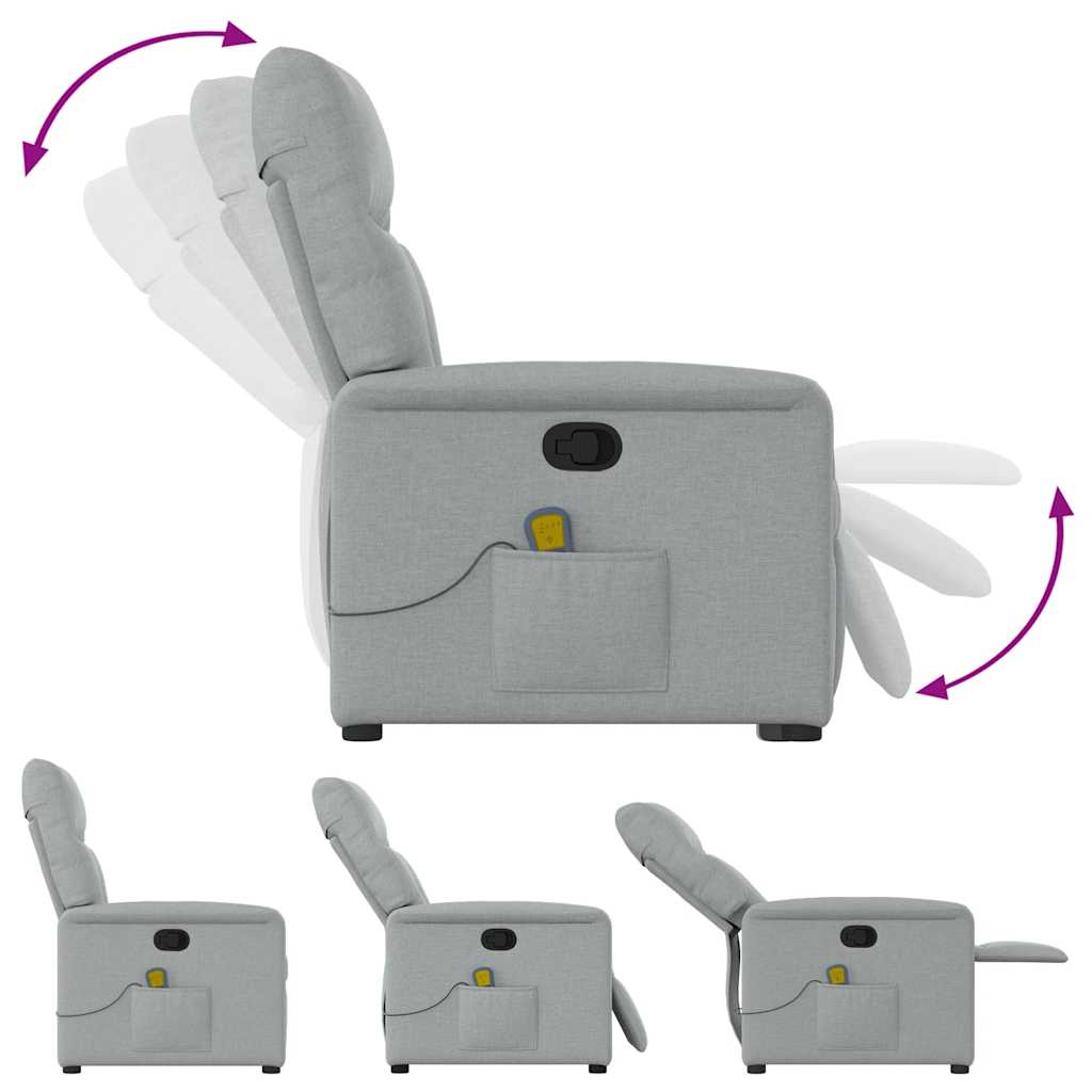 Massagesessel Hellgrau Stoff