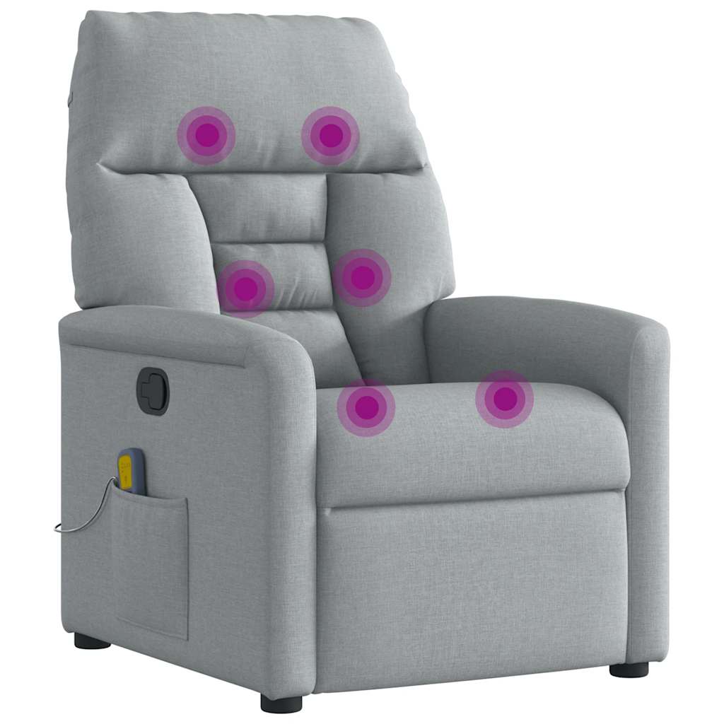 Massagesessel Hellgrau Stoff