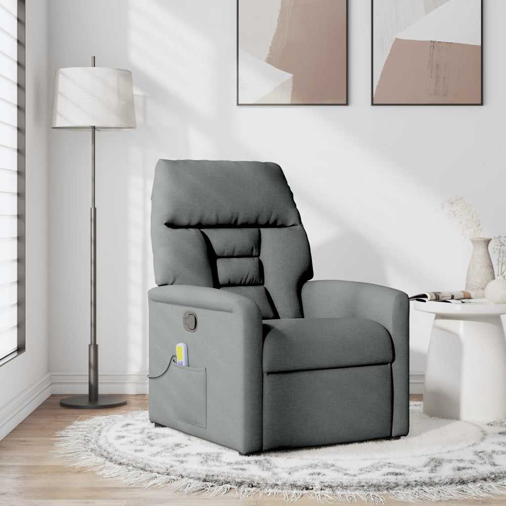 Massage-Relaxsessel, Stoff, Dunkelgrau