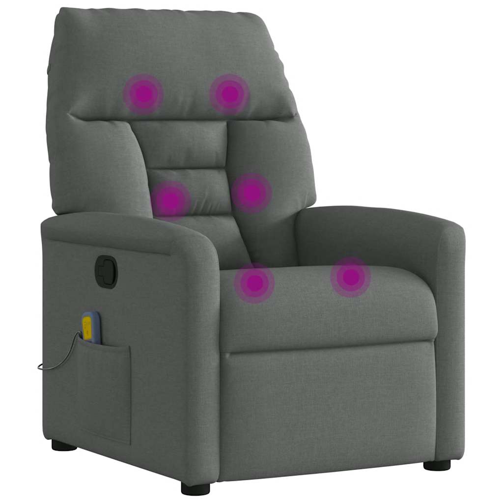 Massage-Relaxsessel, Stoff, Dunkelgrau