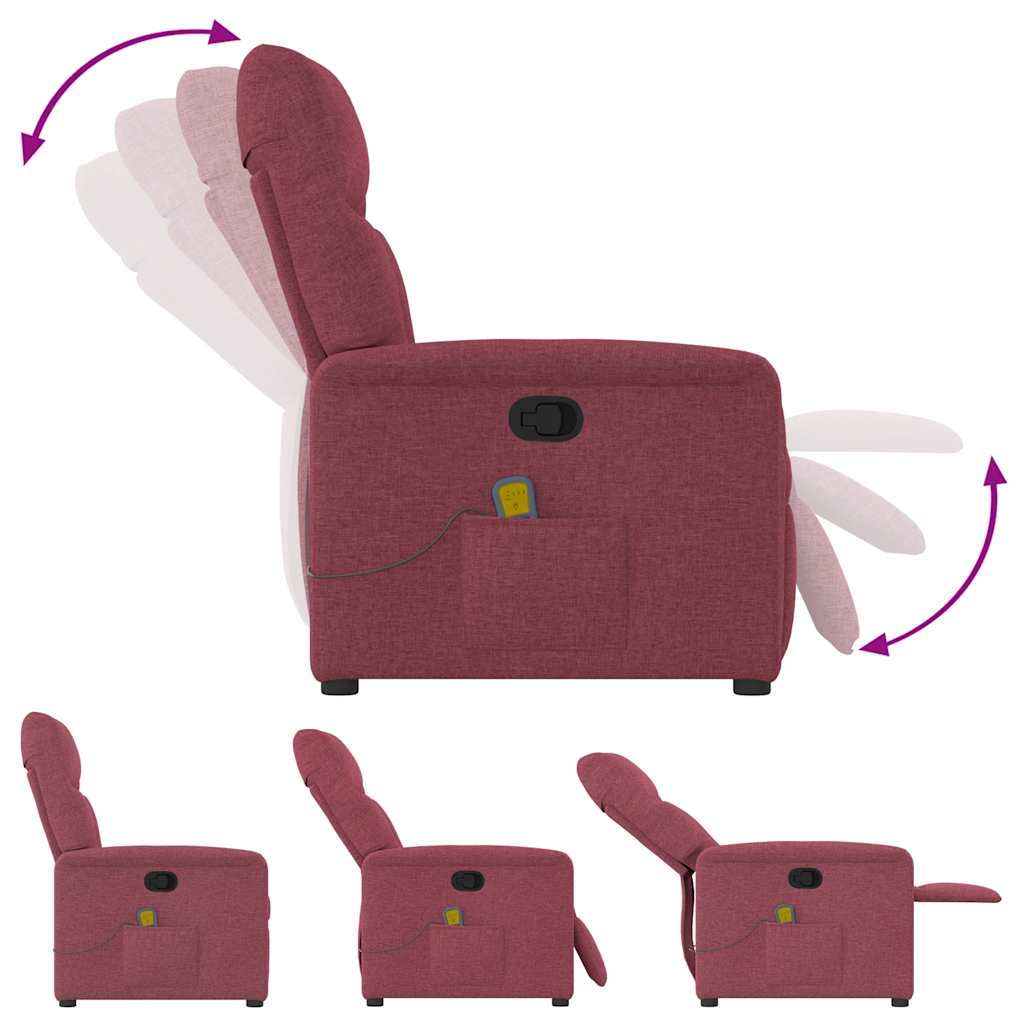 Massagesessel Weinrot Stoff