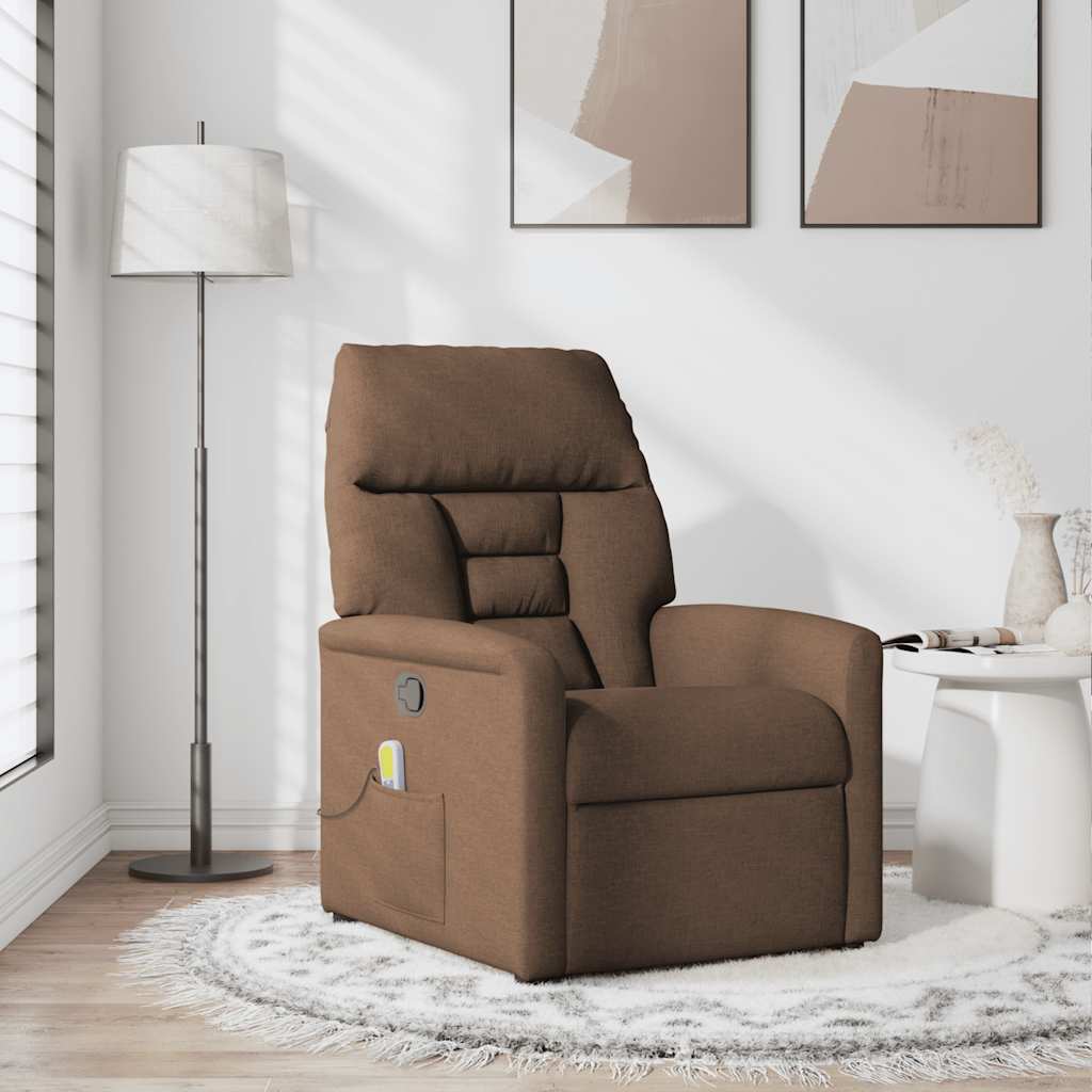 Massagesessel Braun Stoff