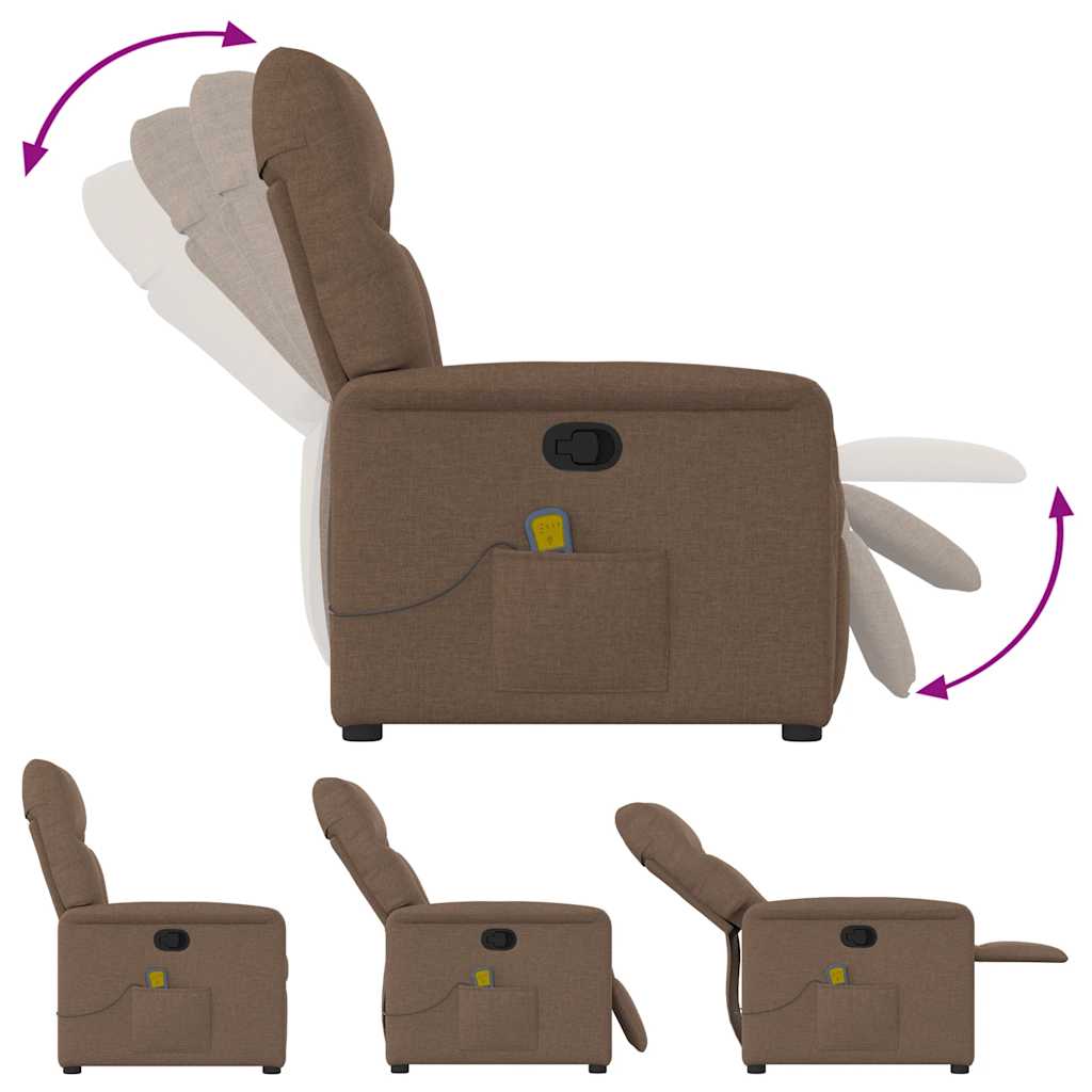 Massagesessel Braun Stoff