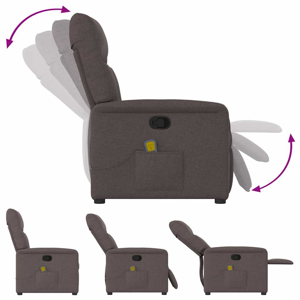 Massagesessel Dunkelbraun Stoff
