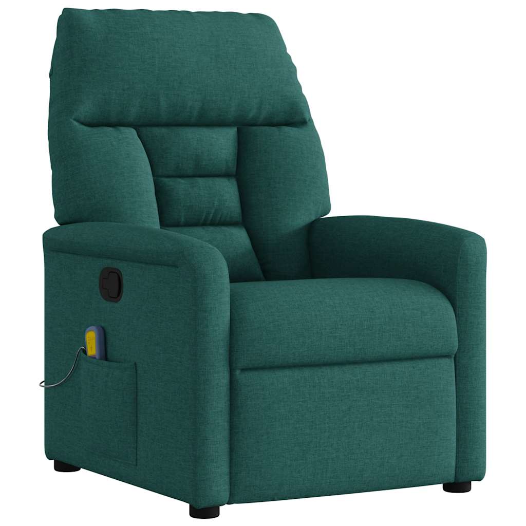 Massagesessel Dunkelgrün Stoff