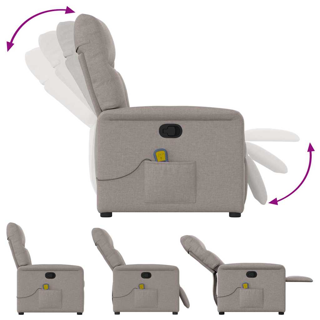 Massagesessel Taupe Stoff