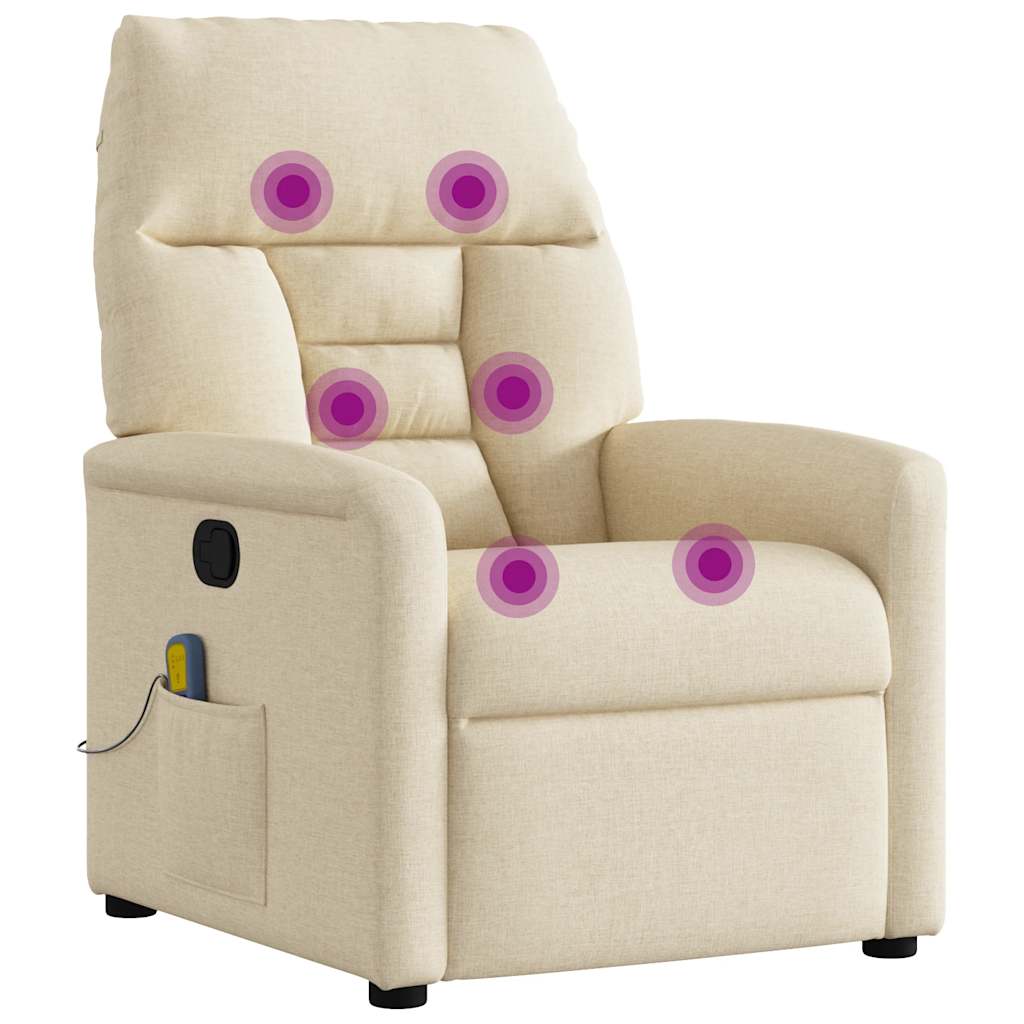 Massagesessel Creme Stoff