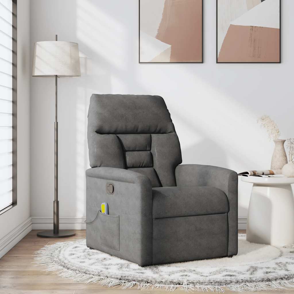 Massagesessel Dunkelgrau Mikrofasergewebe