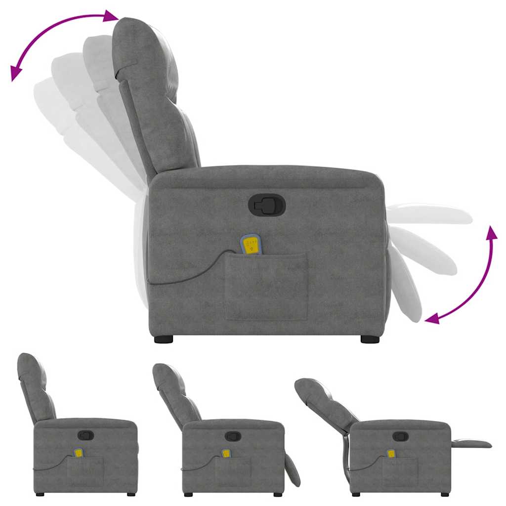 Massagesessel Dunkelgrau Mikrofasergewebe