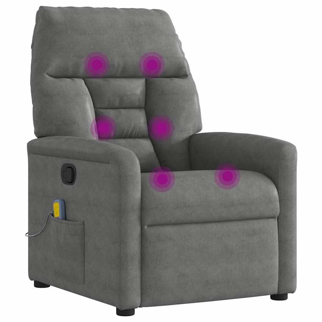 Massagesessel Dunkelgrau Mikrofasergewebe