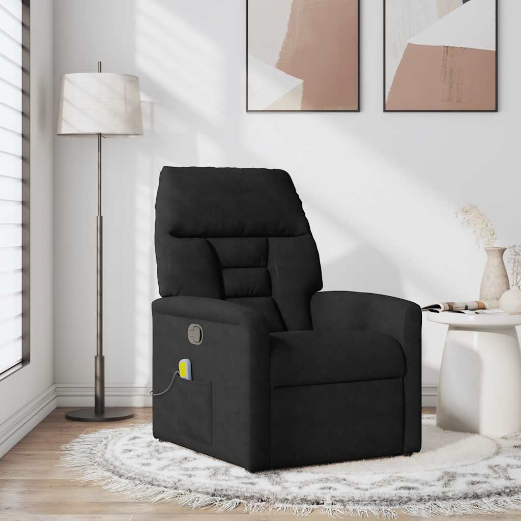 Massagesessel Schwarz Mikrofasergewebe