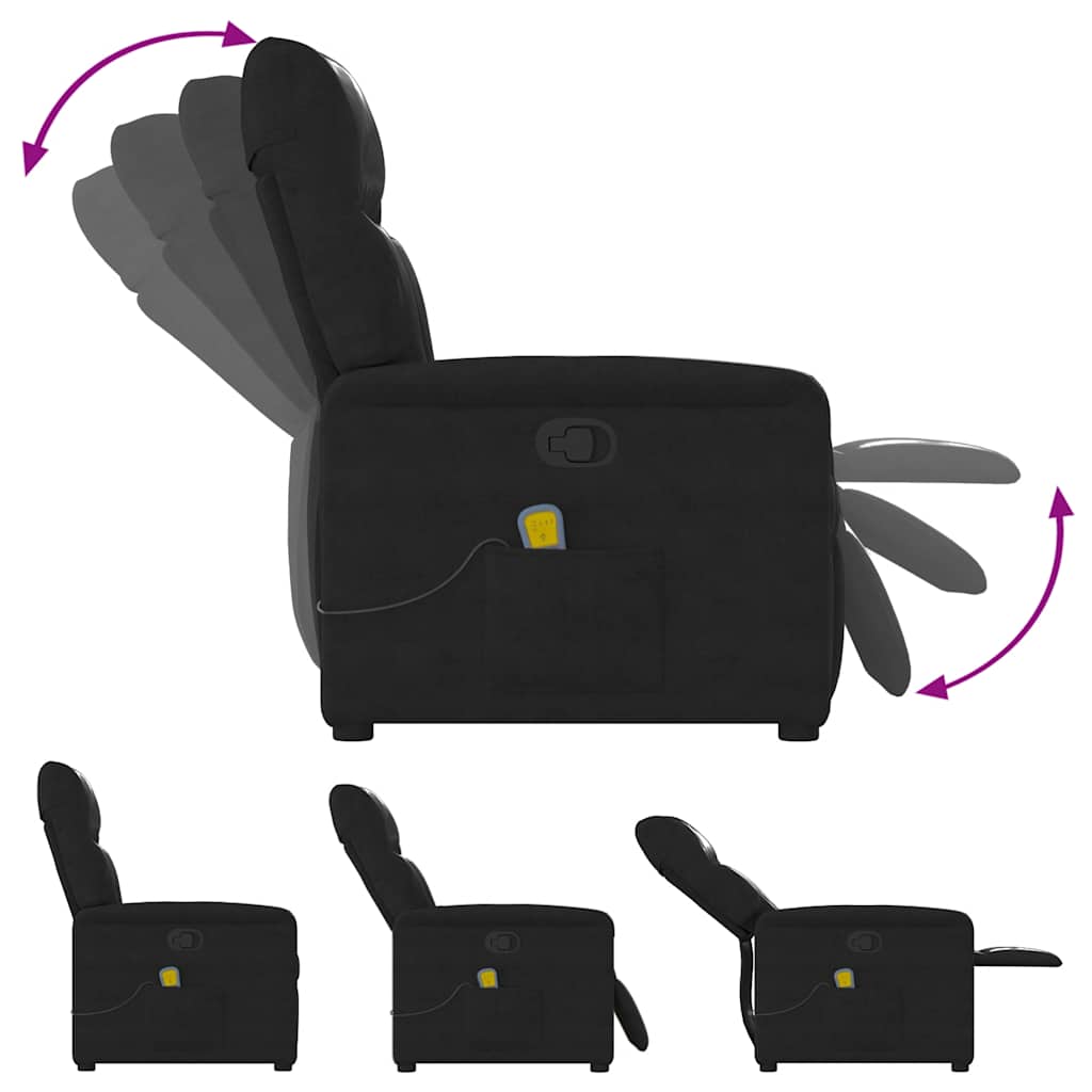 Massagesessel Schwarz Mikrofasergewebe