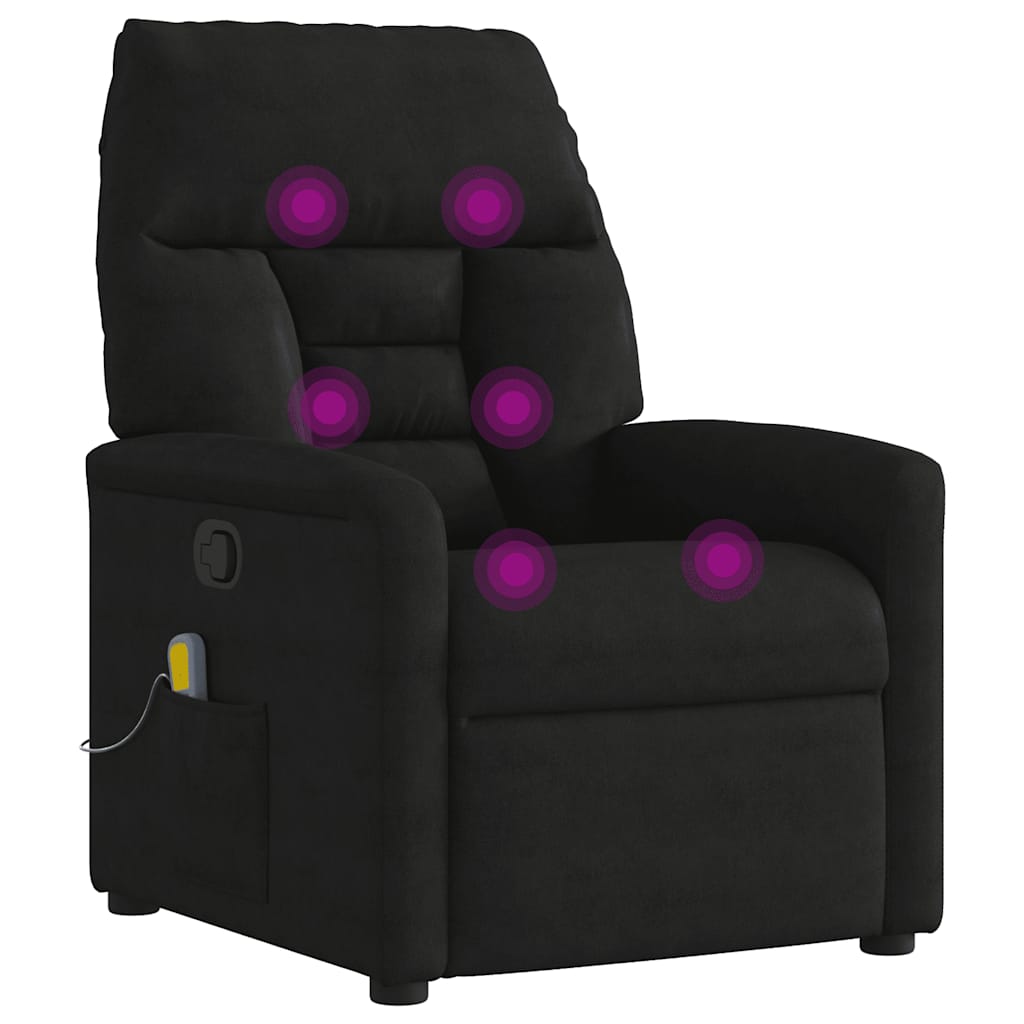 Massagesessel Schwarz Mikrofasergewebe