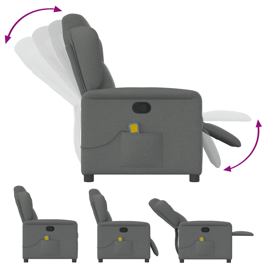 Massage-Relaxsessel, Stoff, Dunkelgrau