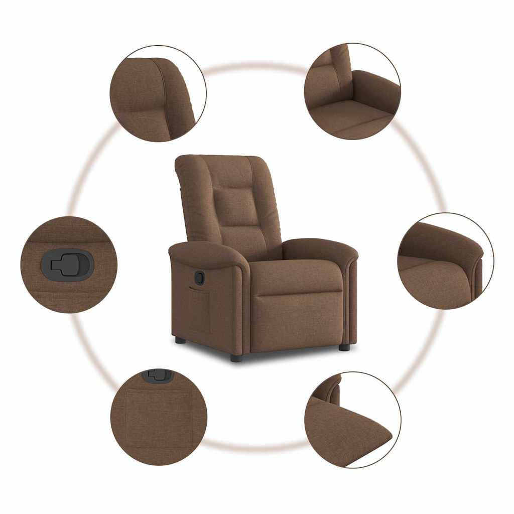 Relaxsessel Braun Stoff