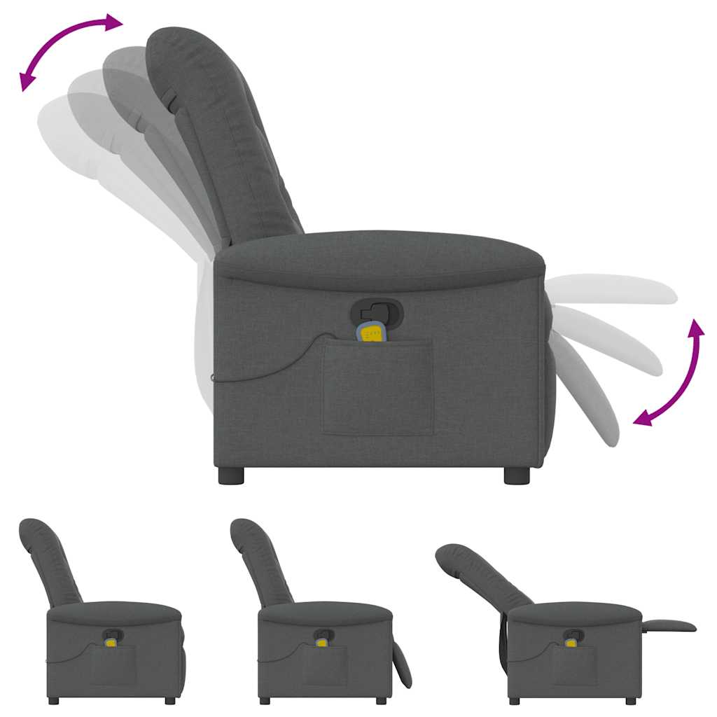 Massage-Relaxsessel, Stoff, Dunkelgrau