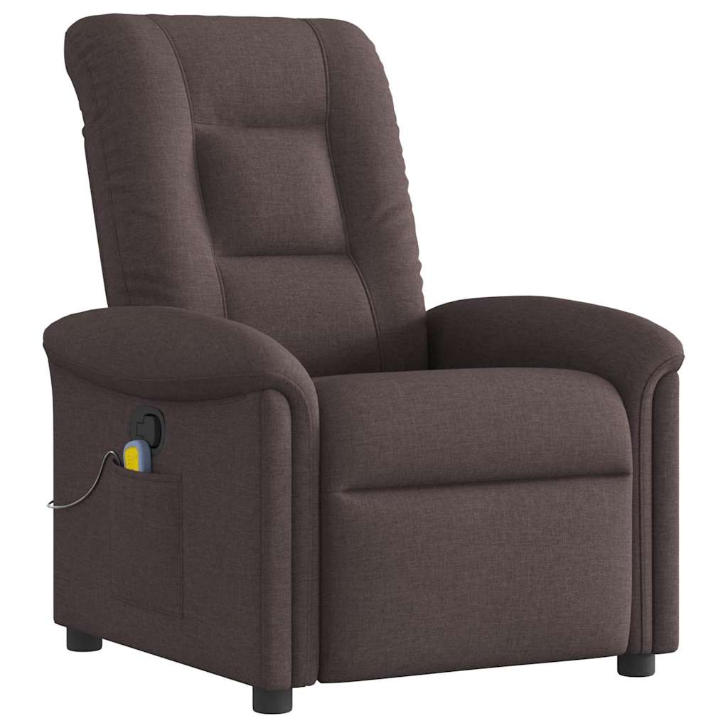 Massagesessel Dunkelbraun Stoff