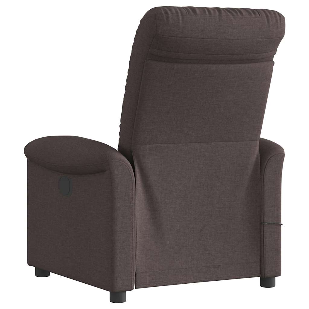 Massagesessel Dunkelbraun Stoff