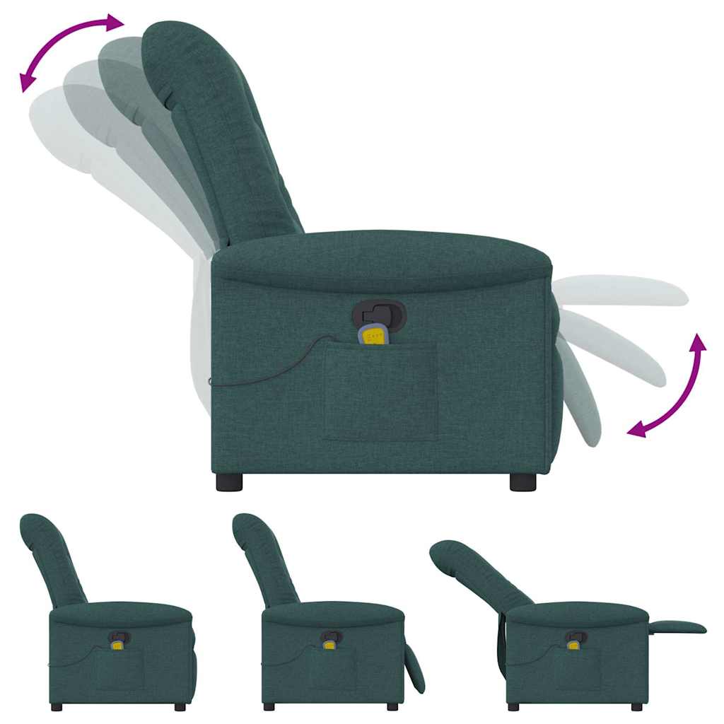 Massagesessel Dunkelgrün Stoff