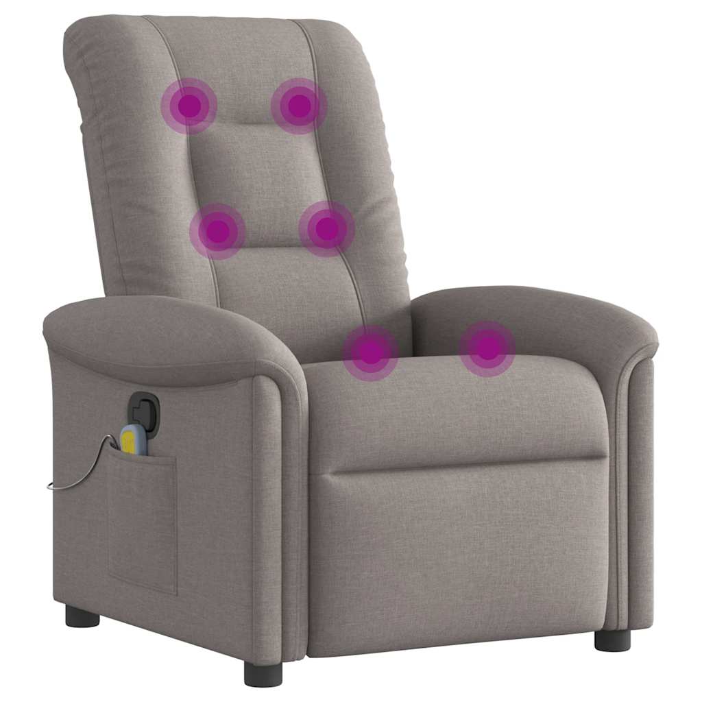Massagesessel Taupe Stoff