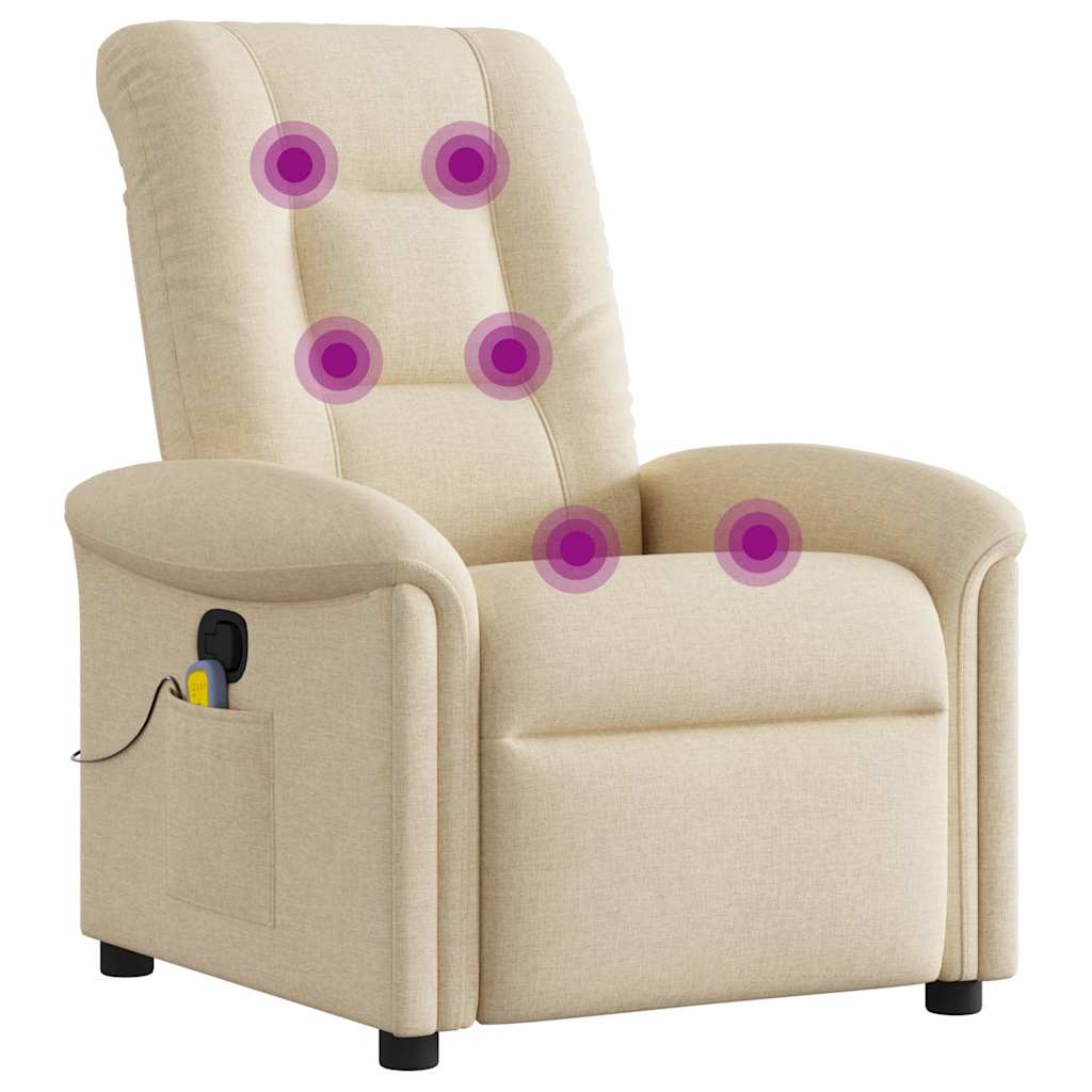 Massagesessel Creme Stoff