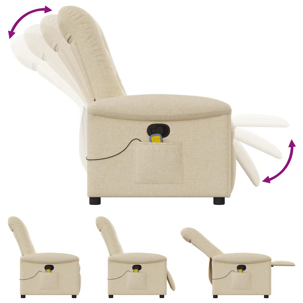 Massagesessel Creme Stoff