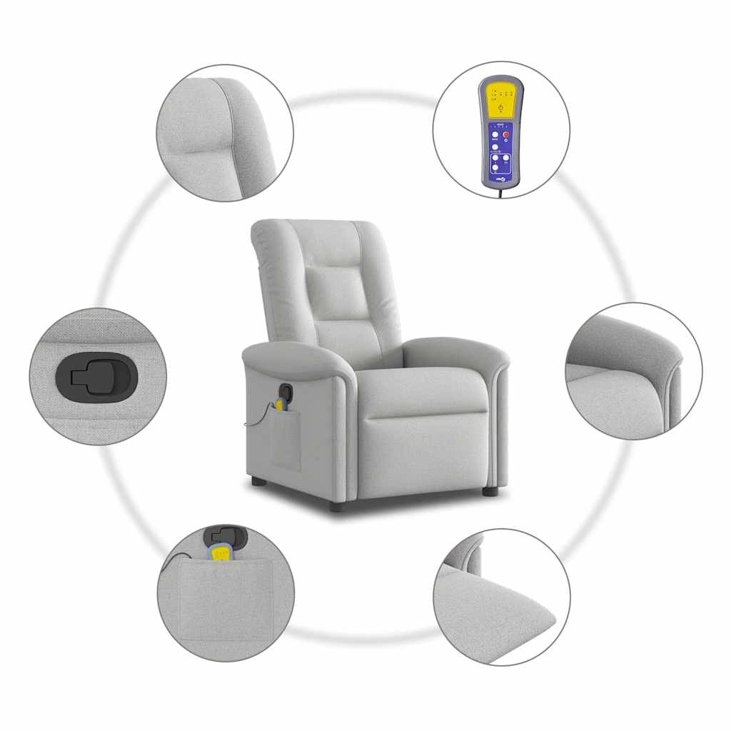 Massagesessel Wolkengrau Stoff