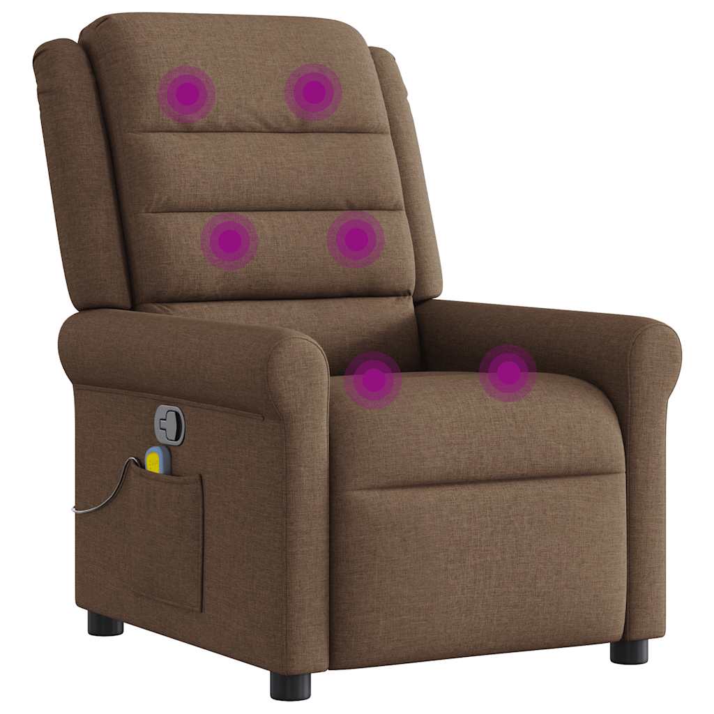 Massagesessel Braun Stoff
