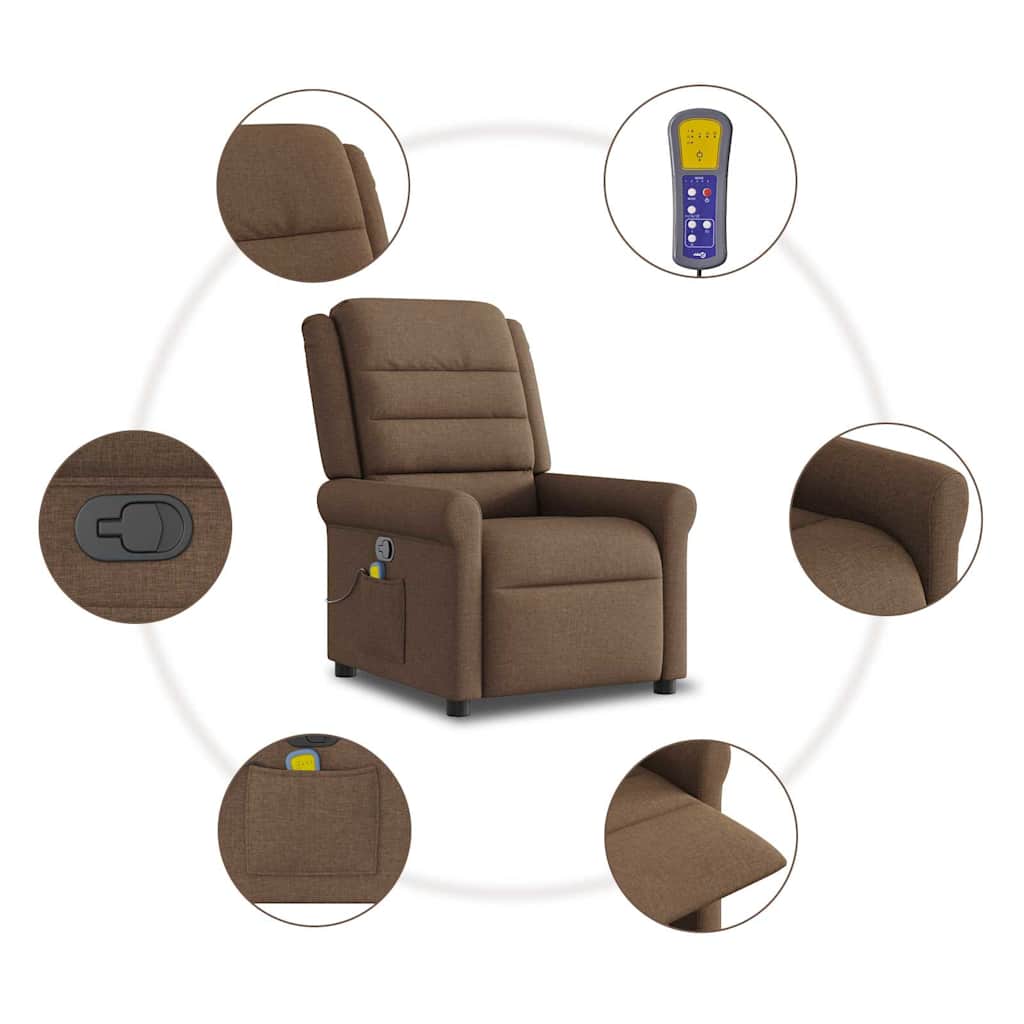 Massagesessel Braun Stoff